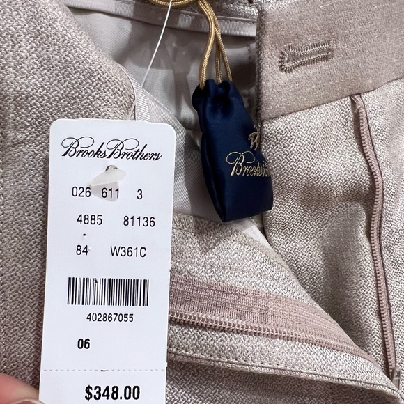 Brooks Brothers NWT Women’s Lucia Fit Wool, Linen, and Silk Beige Dress Pants, 6 - Picture 4 of 16